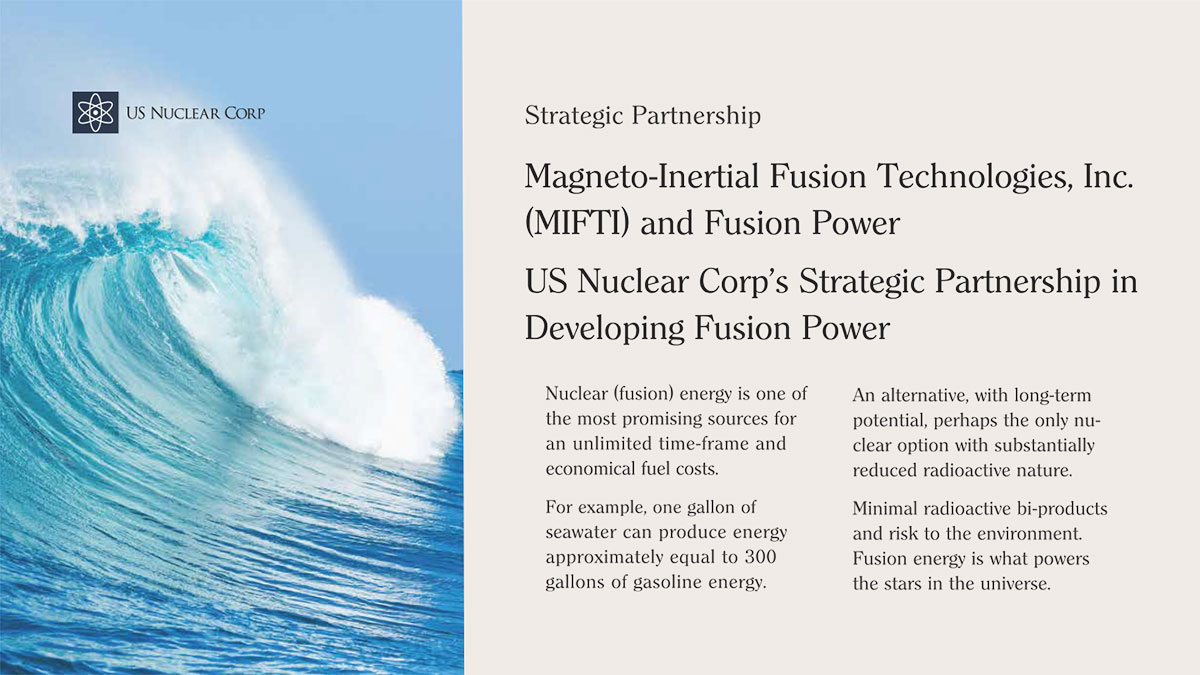 Magneto-Inertial Fusion Technologies, Inc. (MIFTI) and Fusion Power