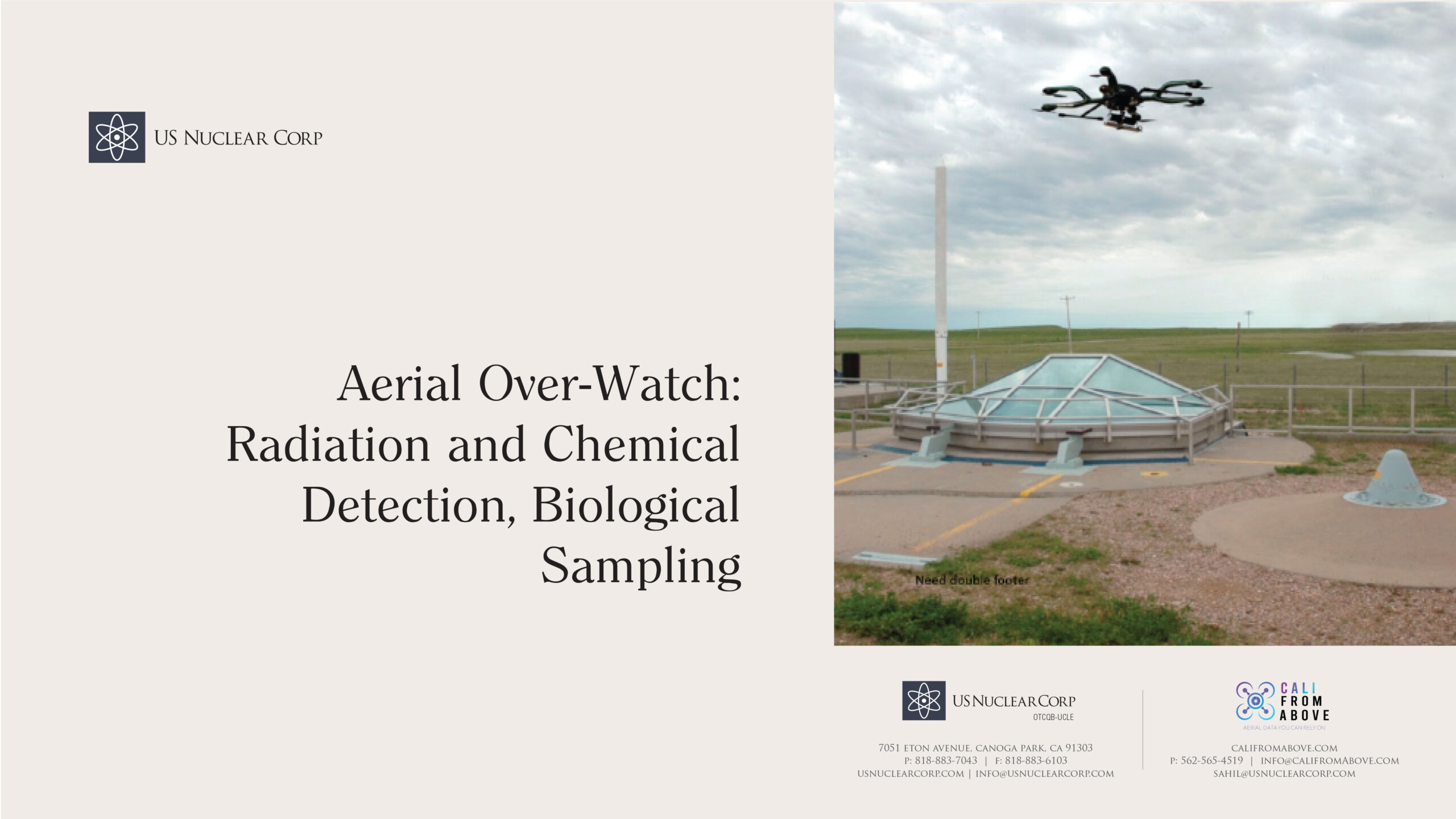 Aerial Over-Watch: Radiation and Chemical Detection, Biological Sampling